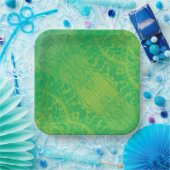 Annahme | Yellow Green Blue Boho Medallions Pappteller (Party)