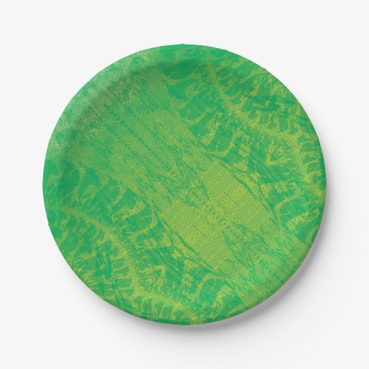 Annahme | Yellow Green Blue Boho Medallions Pappteller (Vorderseite)