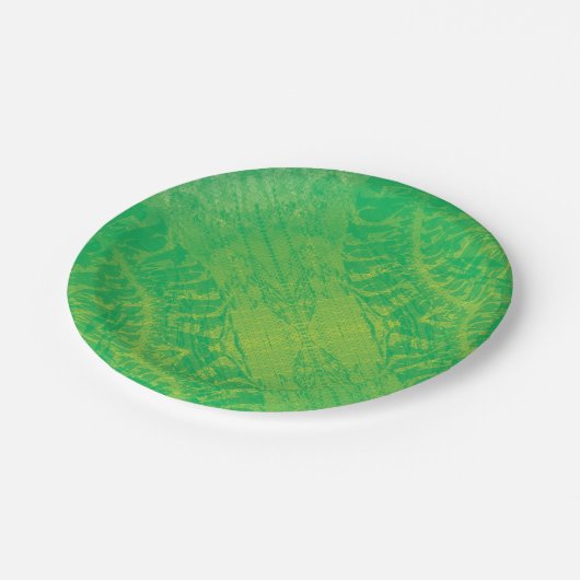 Annahme | Yellow Green Blue Boho Medallions Pappteller (Schrägansicht)