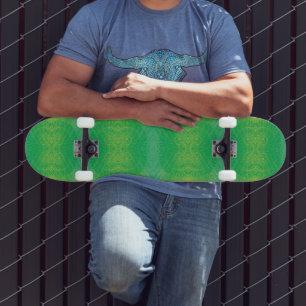 Annahme   Yellow Green Blue Boho Medallions Skateboard