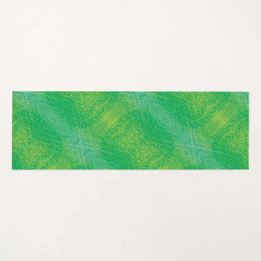 Annahme | Yellow Green Blue Boho Medallions Yogamatte (Vorderseite (Horizontal))