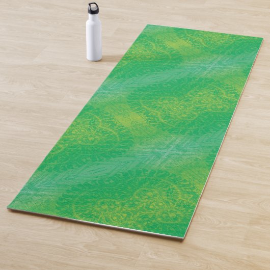 Annahme | Yellow Green Blue Boho Medallions Yogamatte (Beispiel)