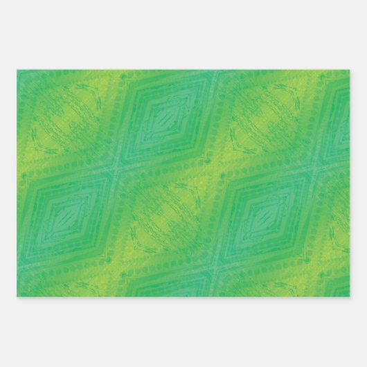 Annahme | Yellow Green Blue Shibori Muster Geschenkpapier Set (Vorderseite 2)