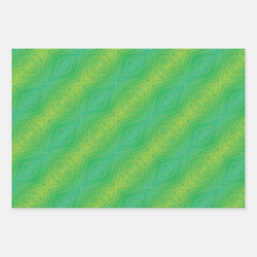 Annahme | Yellow Green Blue Shibori Muster Geschenkpapier Set (Vorderseite 3)