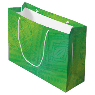 Annahme   Yellow Green Blue Shibori Muster Große Geschenktüte
