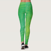 Annahme | Yellow Green Blue Shibori Muster Leggings (Rückseite)