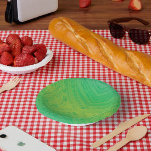 Annahme Yellow Green Blue Shibori Muster Pappteller