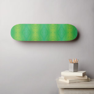 Annahme Yellow Green Blue Shibori Muster Skateboard