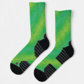 Annahme | Yellow Green Blue Shibori Muster Socken (Links)