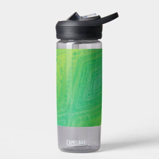 Annahme | Yellow Green Blue Shibori Muster Trinkflasche (Links)