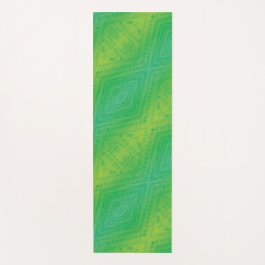 Annahme | Yellow Green Blue Shibori Muster Yogamatte (Vorderseite)