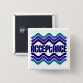 Annahmeangebot in blaugrüner Lila Grafik Button (Vorne & Hinten)