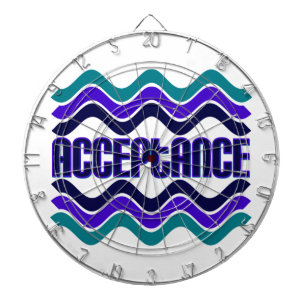 Annahmeangebot in blaugrüner Lila Grafik Dartscheibe