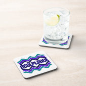 Annahmeangebot in blaugrüner Lila Grafik Getränkeuntersetzer (Rechte Seite)