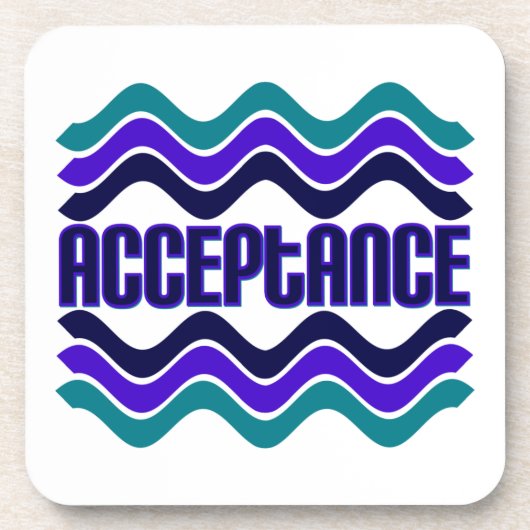 Annahmeangebot in blaugrüner Lila Grafik Getränkeuntersetzer (Vorderseite)