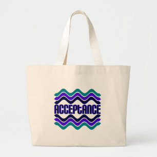 Annahmeangebot in blaugrüner Lila Grafik Jumbo Stoffbeutel