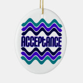 Annahmeangebot in blaugrüner Lila Grafik Keramik Ornament (Rechts)