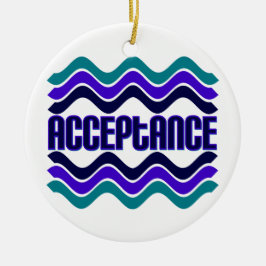 Annahmeangebot in blaugrüner Lila Grafik Keramik Ornament