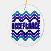 Annahmeangebot in blaugrüner Lila Grafik Keramik Ornament (Links)