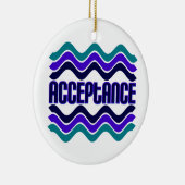 Annahmeangebot in blaugrüner Lila Grafik Keramikornament (Rechts)