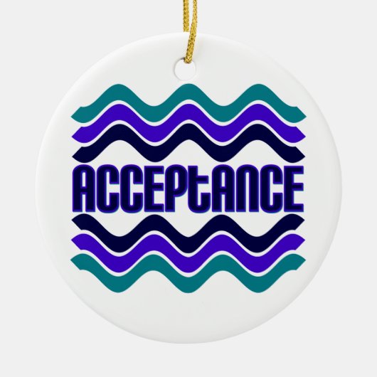 Annahmeangebot in blaugrüner Lila Grafik Keramikornament (Vorne)