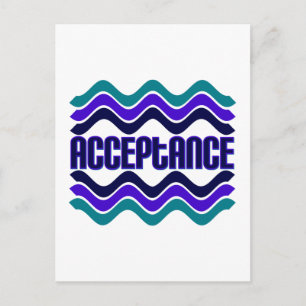 Annahmeangebot in blaugrüner Lila Grafik Postkarte