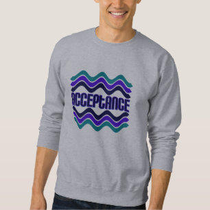 Annahmeangebot in blaugrüner Lila Grafik Sweatshirt
