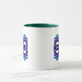 Annahmeangebot in blaugrüner Lila Grafik Tasse (Zentrum)