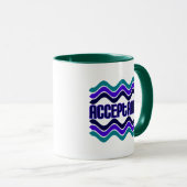 Annahmeangebot in blaugrüner Lila Grafik Tasse (VorderseiteRechts)