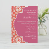 AnnaLiese Damask - Mandarine n Watermelon Einladung (Stehend Vorderseite)