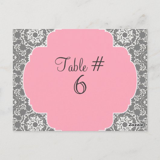 AnnaLiese Damask - Tischnummern in Rosa und Grau (Rückseite)