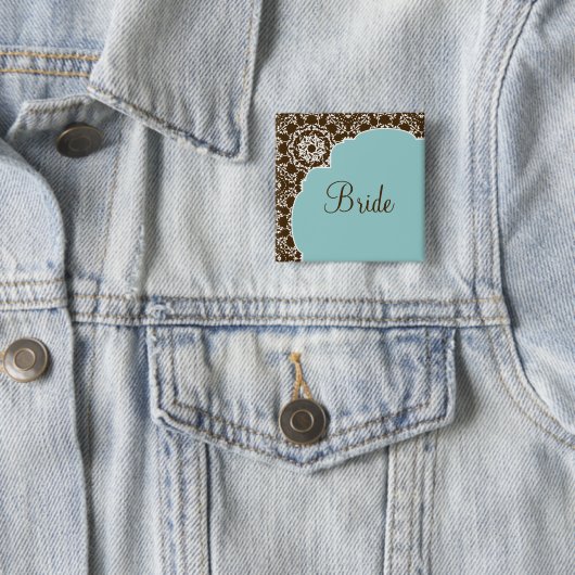 AnnaLiese Damast - blauer Brautparty-Knopf Button (Beispiel)