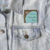 AnnaLiese Damast-blauer Brautparty-Knopf Button (Beispiel)