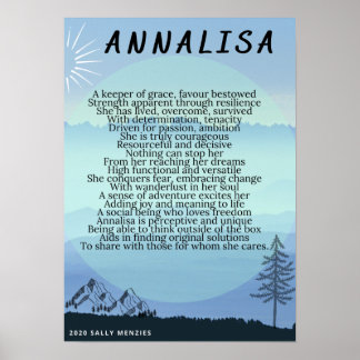 "Annalisa" Name Gedicht Poster
