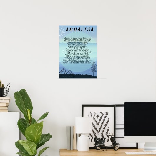 "Annalisa" Name Gedicht Poster (Heimbüro)
