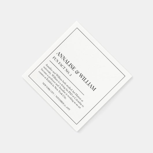 Annalisieren Einfache Schwarz-weiße Fun Fakt 2 Hoc Serviette (Ecke)