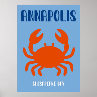 Annapolis Bold Chesapeake Bay Crab Art Print Poster