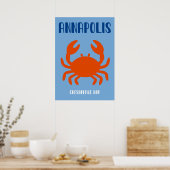 Annapolis Bold Chesapeake Bay Crab Art Print Poster (Küche)