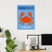 Annapolis Bold Chesapeake Bay Crab Art Print Poster (Heimbüro)
