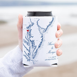 Annapolis Chesapeake Bay Map Gastgeschenk Hochzeit Dosenkühler