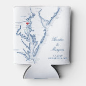 Annapolis Chesapeake Bay Map Gastgeschenk Hochzeit Dosenkühler (Vorderseite)