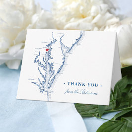 Annapolis Chesapeake Bay Map Hochzeit Personalisie Dankeskarte