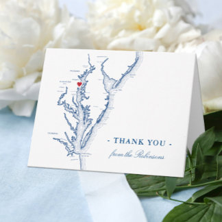 Annapolis Chesapeake Bay Map Hochzeit Personalisie Dankeskarte