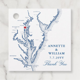 Annapolis Chesapeake Bay Map Navy Blue Wedding Geschenkanhänger