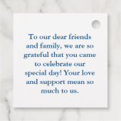 Annapolis Chesapeake Bay Map Navy Blue Wedding Geschenkanhänger (Rückseite)