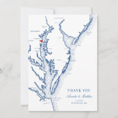 Annapolis Chesapeake Bay Maryland Wedding Flat Dankeskarte (Vorderseite)