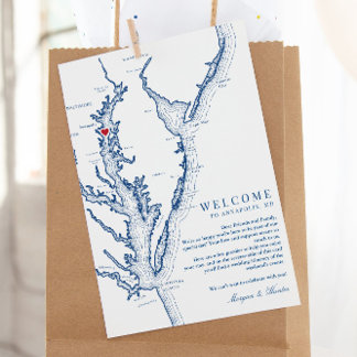 Annapolis Chesapeake Bay Wedding Willkommenstour Dankeskarte