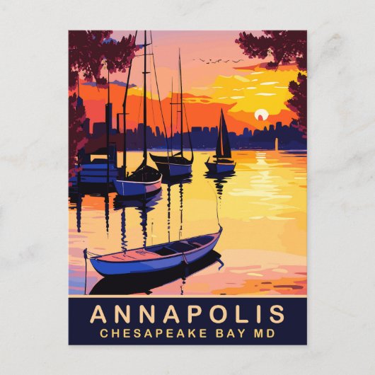 Annapolis, Chesepeake Bay, Maryland, Travel Postkarte (Vorderseite)