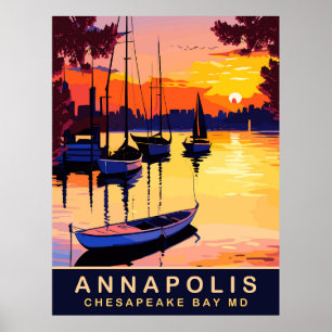 Annapolis, Chesepeake Bucht, Maryland, Reise Poster