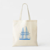 Annapolis Coastal Nautical Segelschiff Tragetasche (Rückseite)